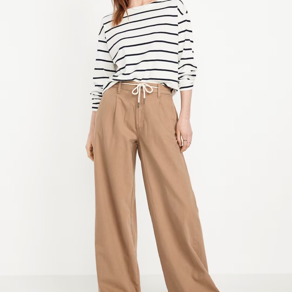 Women's Tan Wide-Leg Pants